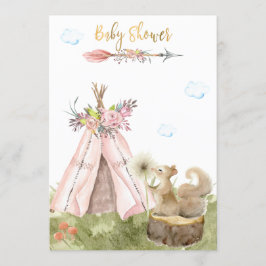 ** Tribal Teepee Boho Squirrel Woodland Forest Kaart