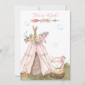 ** Tribal Teepee Boho Woodland Forest Girl Fox Kaart (Voorkant)