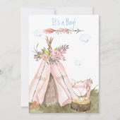 ** Tribal Teepee Boho Woodland Fox Forest Boy Kaart (Voorkant)