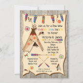 Tribal Teepee Pow wow Baby shower Kaart (Voorkant)