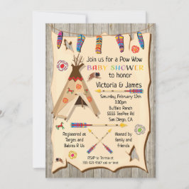 Tribal Teepee Pow wow Baby shower Kaart