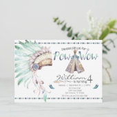 Tribal Teepee Pow Wow Uitnodiging van de Partij va (Staand voorkant)