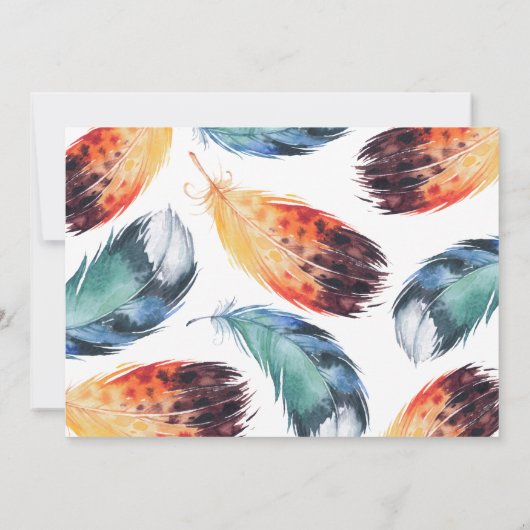 Tribal Teepee Pow Wow Verjaardagsfeestje Uitnodigi Kaart (Achterkant)