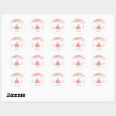 Tribal Teepee Roze Bloemen Baby shower Ronde Sticker (Vel)