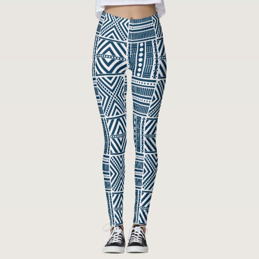 Tribal Textiel Patroon Leggings (Voorkant)