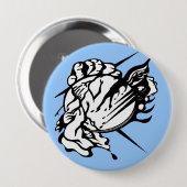 Tribal Thunder Cloud Tattoo Ronde Button 4,0 Cm (Voorkant /achterkant)