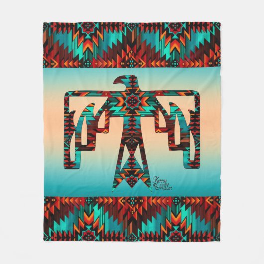 Tribal Thunderbird Fleece Blanket (Voorkant)