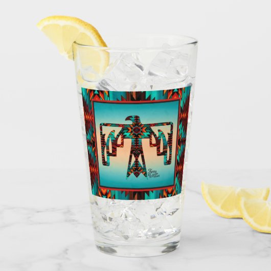 Tribal Thunderbird Glass Cup Glas (Voorkant ijs)