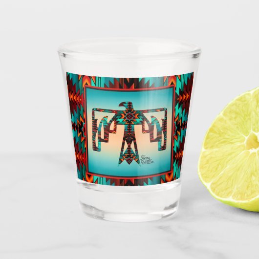 Tribal Thunderbird Shot Glass Glas (Voorkant)