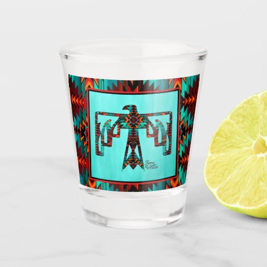 Tribal Thunderbird Shot Glass Glas (Voorkant)