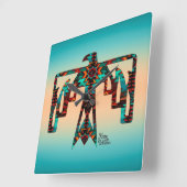 Tribal Thunderbird Wall Clock Vierkante Klok (Hoek)