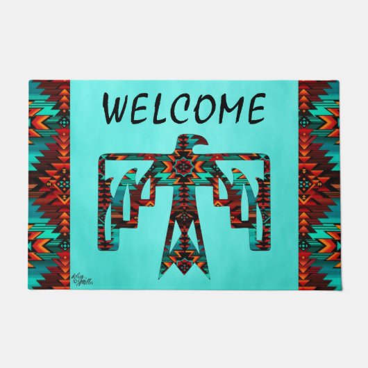 Tribal Thunderbird Welcome Doormat Deurmat (Voorkant)
