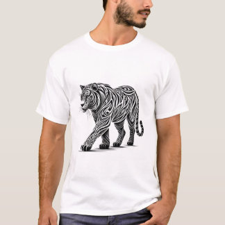 Tribal Tiger Art - Bold zwart en wit Illustrati T-shirt