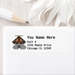 Tribal Tiger Moth Monogram Etiket