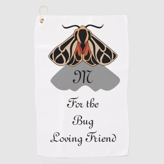 Tribal Tiger Moth Monogram Golfhanddoek (Voorkant)