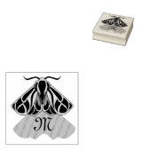 Tribal Tiger Moth Monogram Rubberstempel (Gestempeld)
