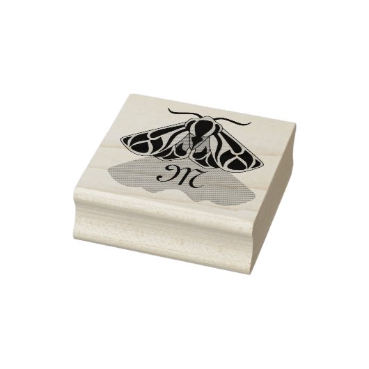 Tribal Tiger Moth Monogram Rubberstempel (Stempel)