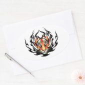 Tribal tiger ovale sticker (Envelop)