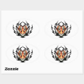 Tribal tiger ovale sticker (Vel)