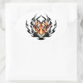 Tribal tiger ovale sticker (Tas)