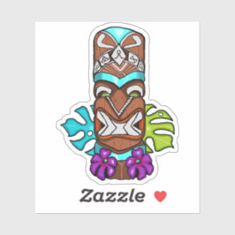 Tribal Tiki Hoofd Kleurrijke Masker Totem Sticker