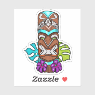 Tribal Tiki Hoofd Kleurrijke Masker Totem Sticker