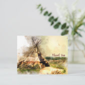 Tribal Tipi en Hartpijl Boho Teepee Dank u Briefkaart (Staand voorkant)