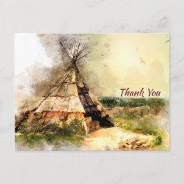 Tribal Tipi en Hartpijl Boho Teepee Dank u Briefkaart