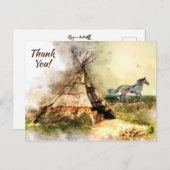 Tribal Tipi, Indische paard Boho Tipi Dank u Briefkaart (Voorkant / Achterkant)
