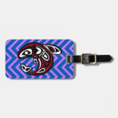 Tribal Totem Tattoo Noordwestkust Alaskan Orca Bagagelabel (Voorkant horizontaal)