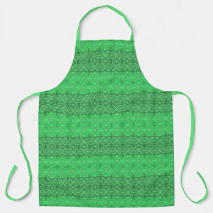 Tribal Tropische golvende groene lijnen geometrisc Schort