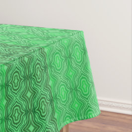 Tribal Tropische golvende groene lijnen geometrisc Tafelkleed