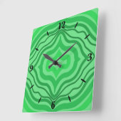 Tribal Tropische golvende groene lijnen geometrisc Vierkante Klok
