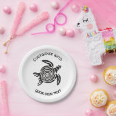 Tribal Turtle Design Custom Text Papieren Bordje (Feest)