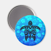 Tribal Turtle Hibiscus Magneet (Voorkant / Achterkant)