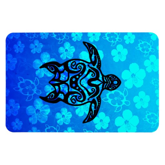 Tribal Turtle Hibiscus Magneet (Horizontaal)