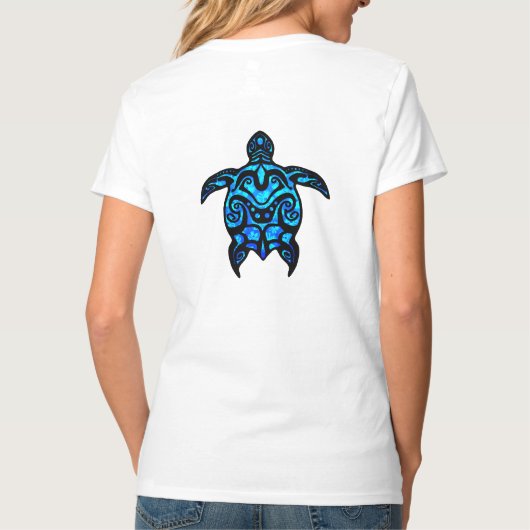 Tribal Turtle Hibiscus T-shirt (Achterkant)
