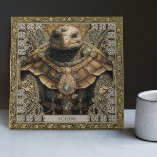 Tribal Turtle Personaliseer Spirituele Totem Keeps Tegeltje