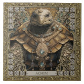 Tribal Turtle Personaliseer Spirituele Totem Keeps Tegeltje (Voorkant)