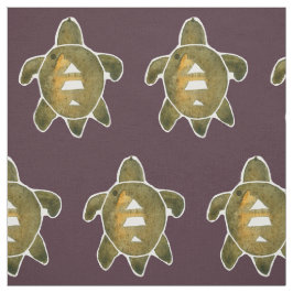 Tribal Turtle Petroglyph Style Art Bourgogne Rood Stof
