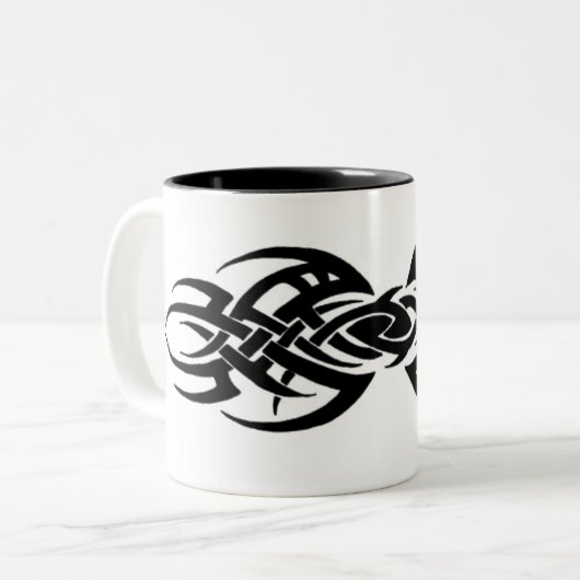 Tribal Tweekleurige Koffiemok (Voorkant links)