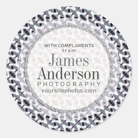 Tribal Twist B&W Pattern Social Business Sticker (Voorkant)