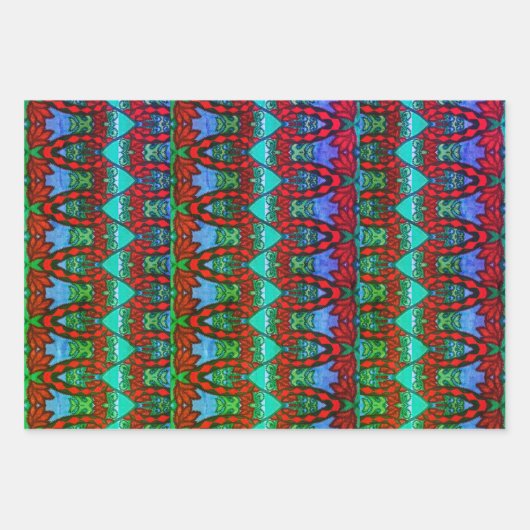 Tribal Uil en Kat Inpakpapier Vel (Voorkant 2)