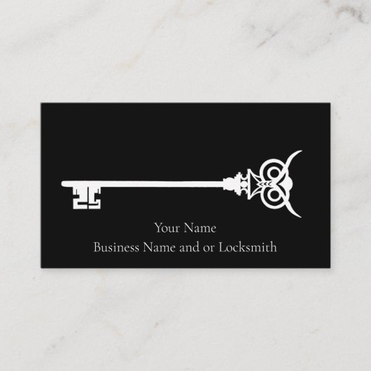 Tribal Uil Skelet Sleutel Slotenmaker Visitekaartje (Voorkant)