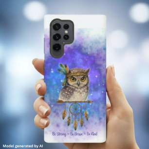 Tribal Uil – Wees Sterk, Wees Dapper, Wees Vriende Samsung Galaxy Hoesje