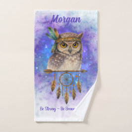 Tribal Uil - Wees sterk, wees moedig, wees vriende Handdoek