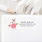 Tribal Uil Wild One Baby shower adreslabel Etiket (Insitu)