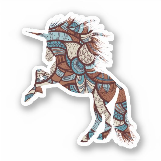 Tribal Unicorn Sticker (Voorkant)