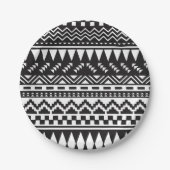 Tribal van de zwarte en Witte Aztec Papieren Bordje (Voorkant)