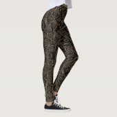 Tribal Vibe Black en Tan Print Leggings (Rechts)